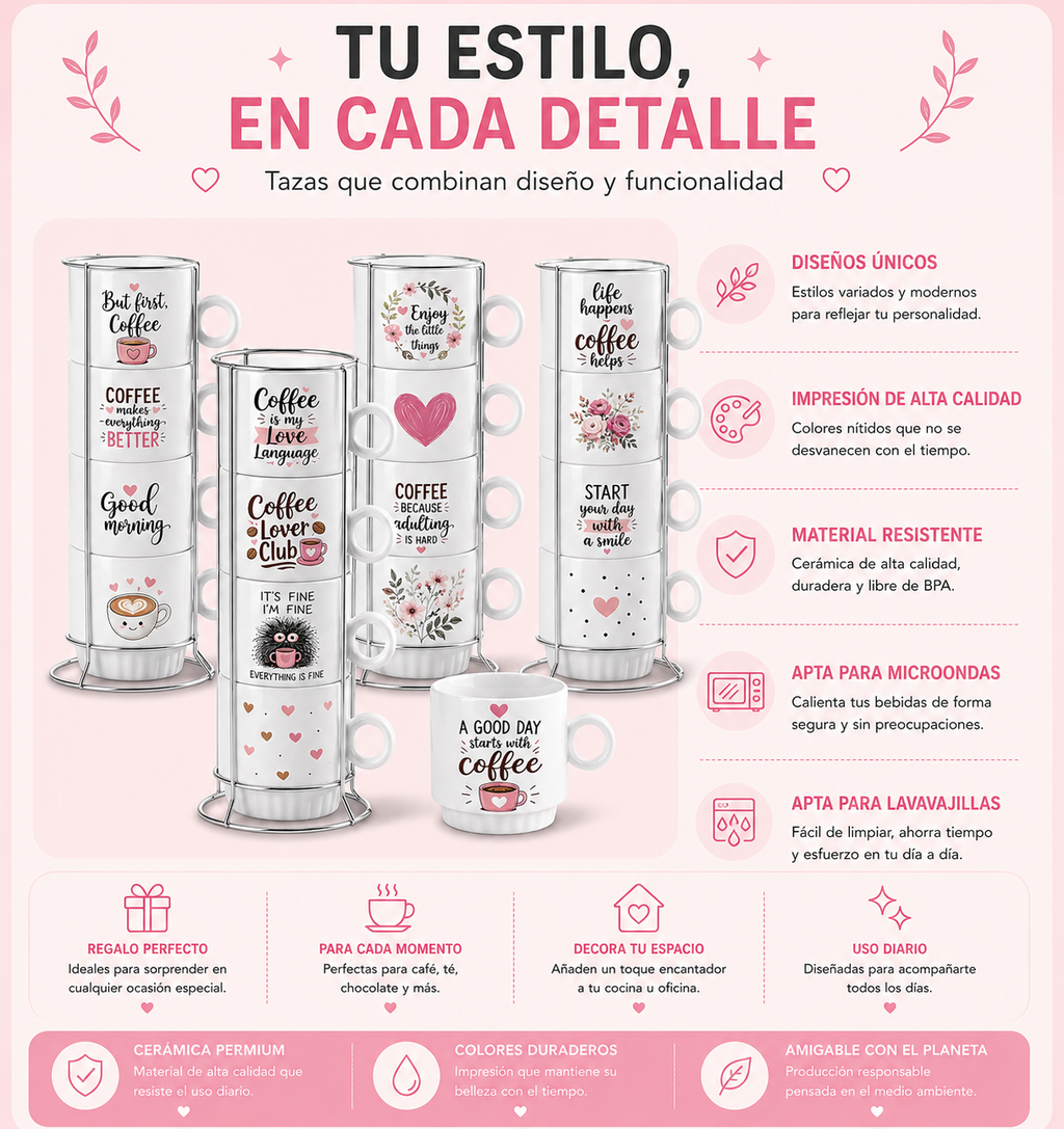 ✨Juego de 4 tazas Personalizadas✨